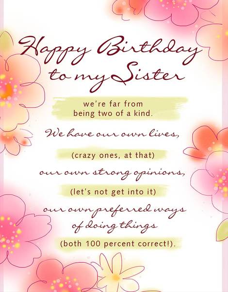 HAPPY BDAY SISTER